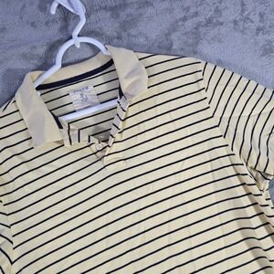 J. Crew Striped Polo Shirt Short‎ Sleeve Casual Cotton Top Yellow Black Large